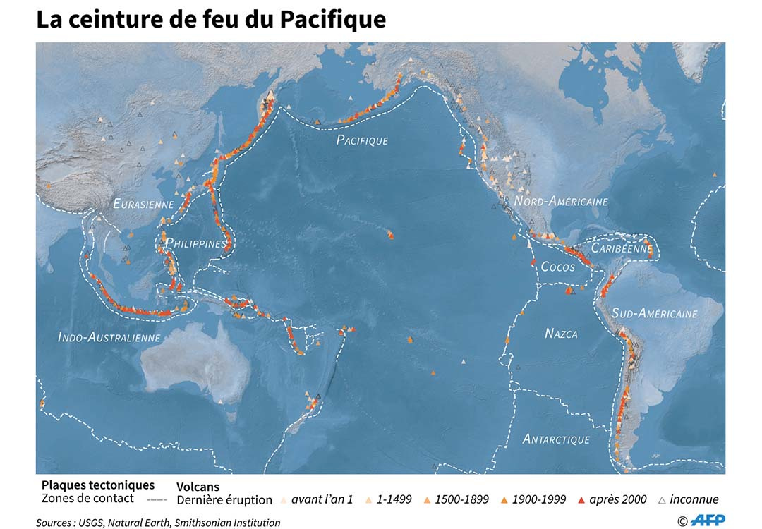 Volcan aux Tonga: alerte au tsunami au Chili, Japon et USA