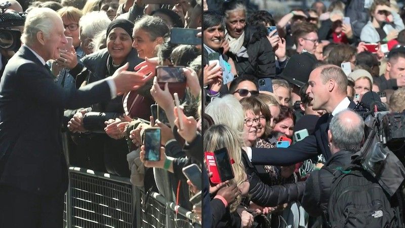 Royaume-Uni: bain de foule pour Charles III et William