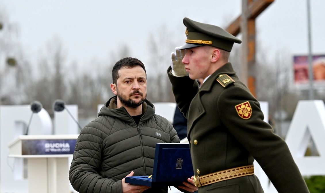 A Boutcha, Zelensky jure de vaincre le «mal russe»