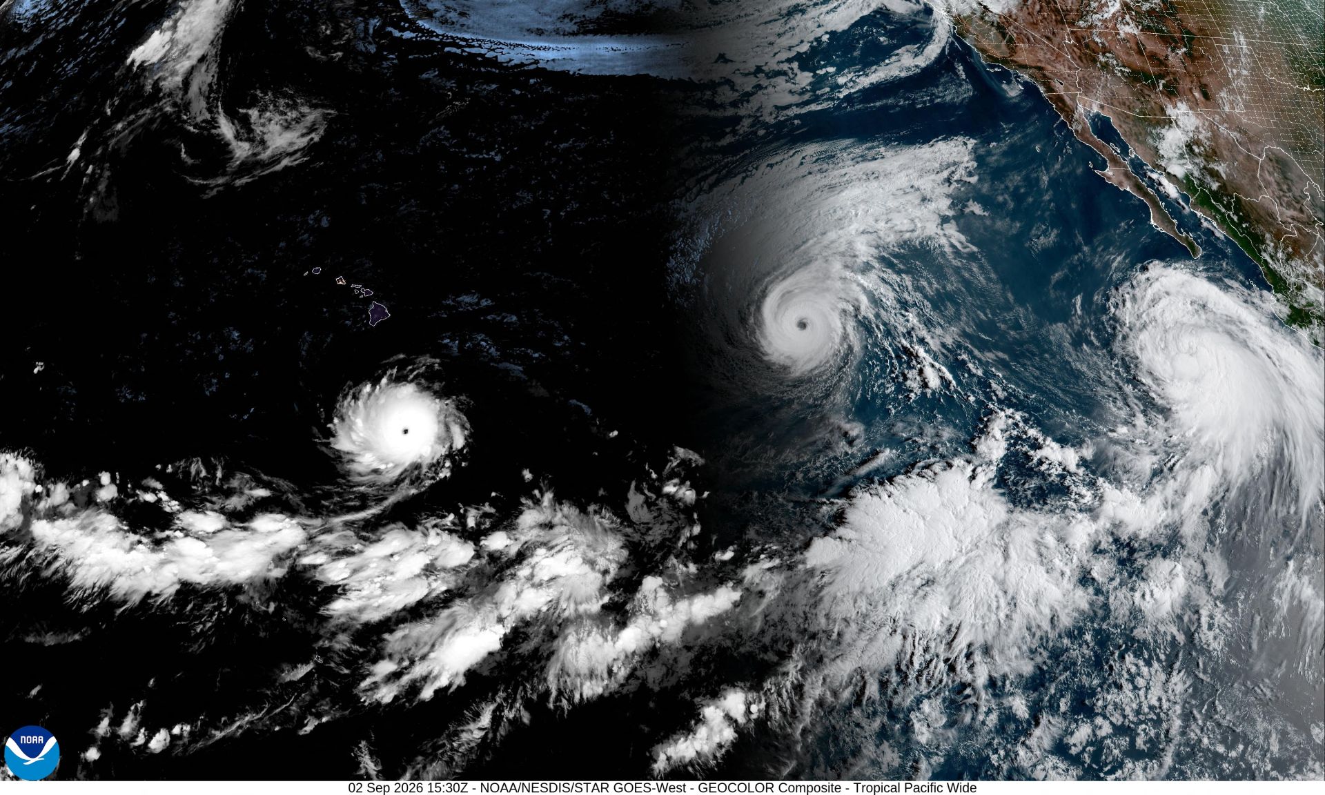 Trois ouragans en même temps dans le Pacifique, phénomène rare favorisé par El Niño