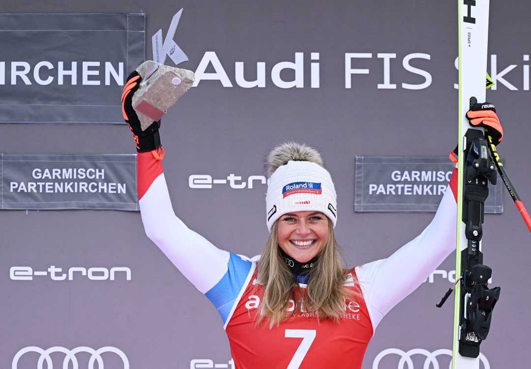 Ski alpin: la Suissesse Corinne Suter gagne la descente de Garmisch