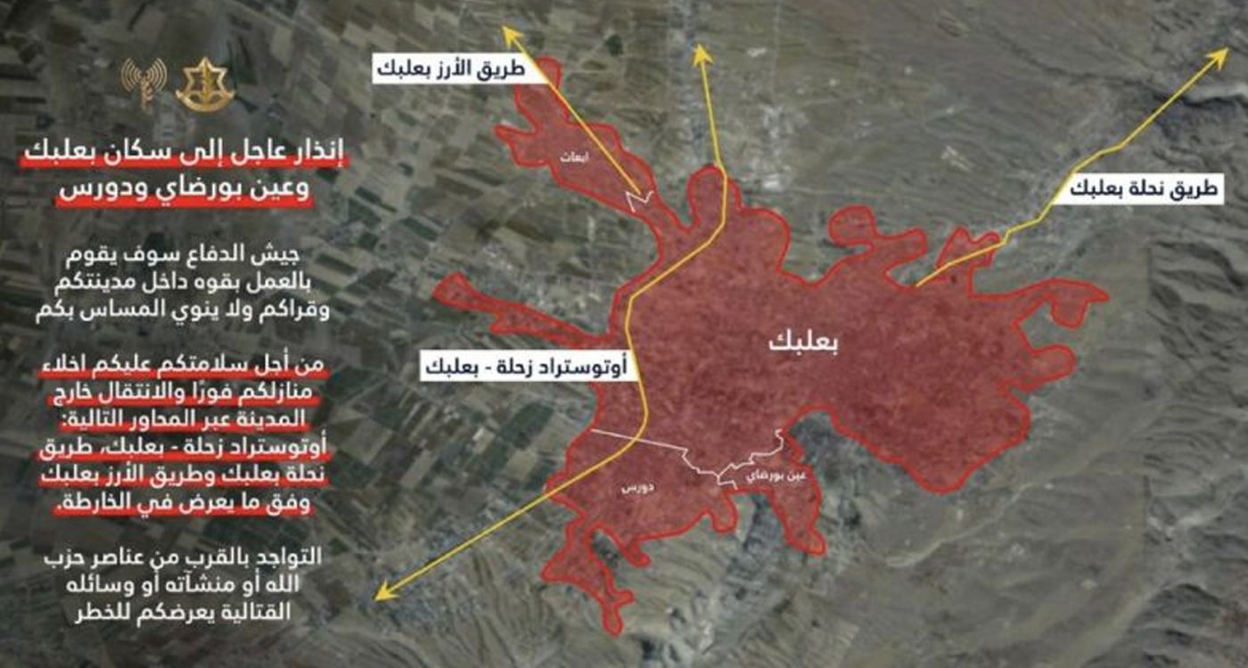 Menaces israéliennes: Baalbeck, en grand danger, évacuée