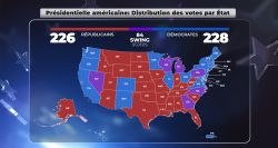 Distribution des votes par État à minuit heure de Beyrouth