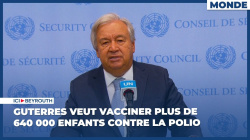 Gaza: Guterres veut vacciner plus de 640 000 enfants contre la polio