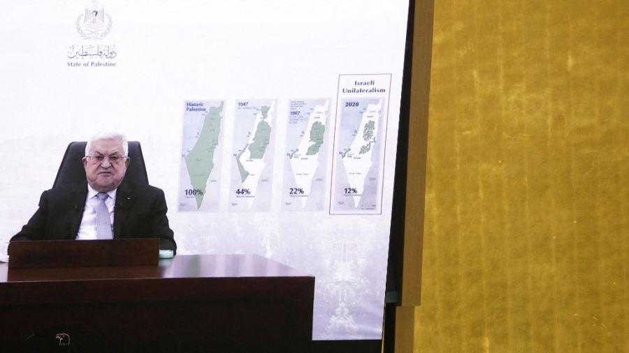 Abbas chez Gantz dans une rare visite d'un président palestinien en Israël