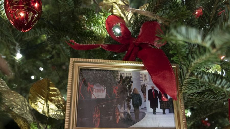 Dans le sapin de Noël des Biden, une photo ... des Trump