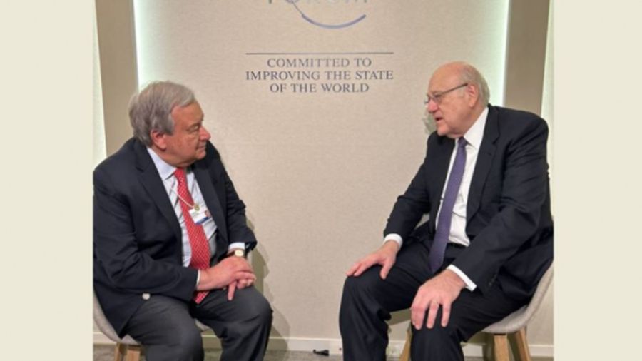 À Davos, Mikati appelle à des pressions sur Israël