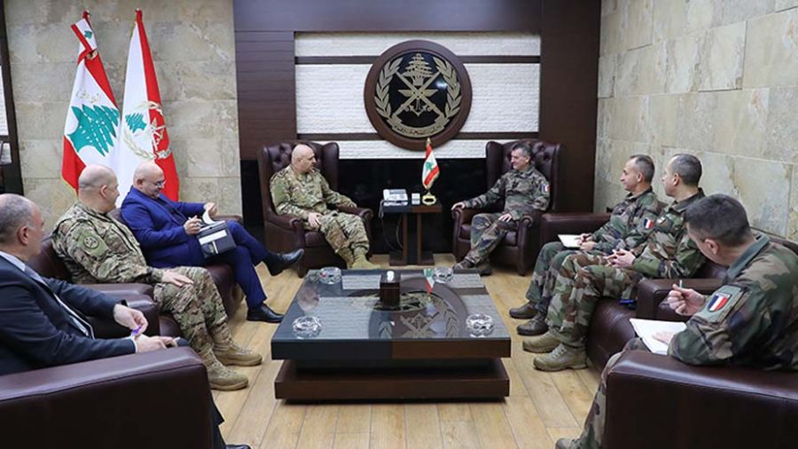 Délégation militaire française chez Joseph Aoun