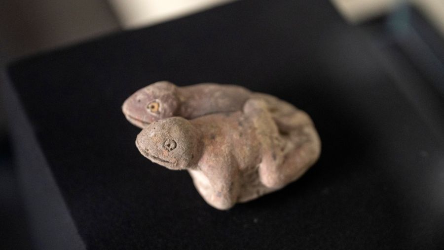 Pérou: rare découverte d’une sculpture Caral de grenouilles