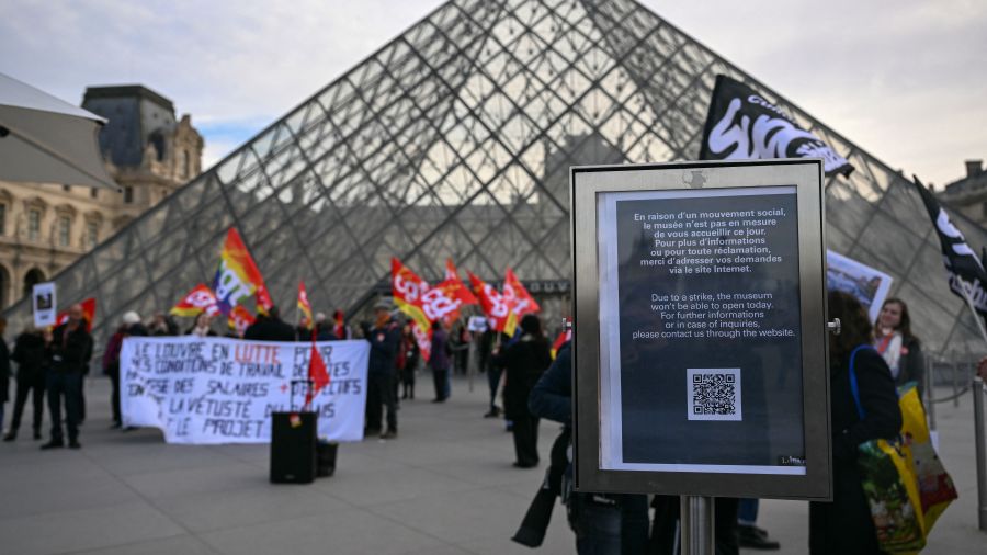 Le Louvre fermé lundi à cause du mouvement de grève lancé depuis mi-décembre