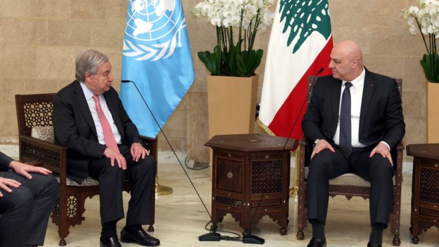 Guterres à Beyrouth: solidarité avec le peuple libanais, Aoun réitère son appel à négocier