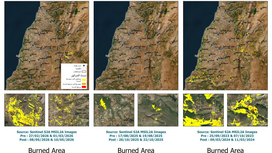 Liban-Sud: 1.914 hectares brûlés depuis le 02 mars