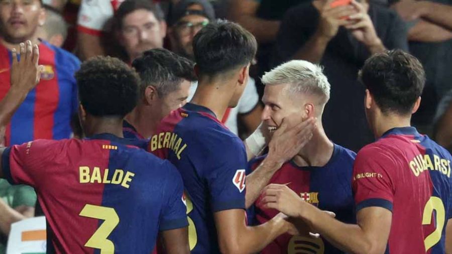 Espagne: Dani Olmo entre et délivre le Barça face au Rayo Vallecano