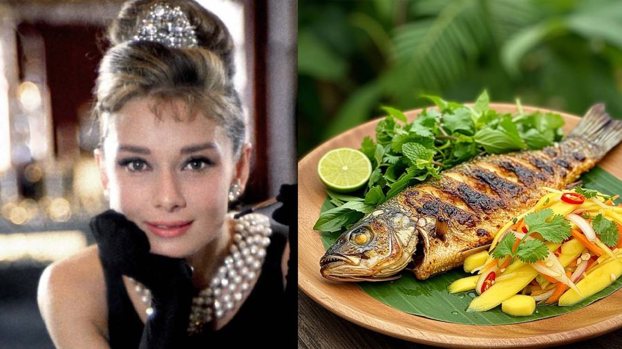 Poisson grillé et légumes vapeur: le choix équilibré d’Audrey Hepburn 