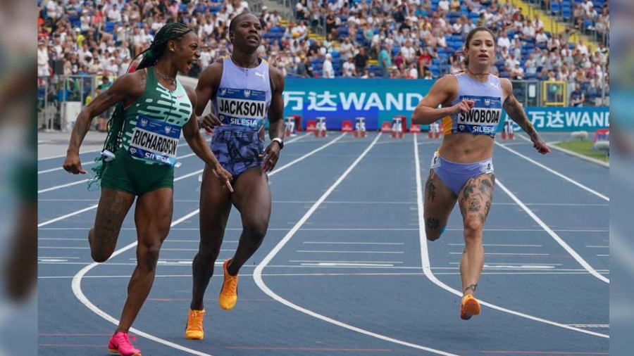 Athlétisme/Chorzów: Richardson mate Jackson à un mois des Mondiaux