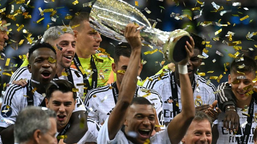 Supercoupe d'Europe: premier match, premier but et premier titre pour Mbappé au Real Madrid
