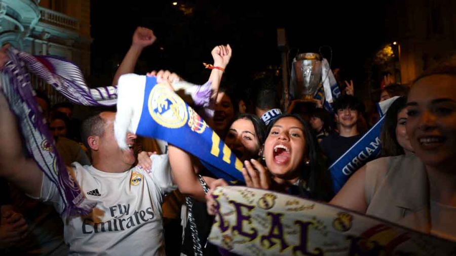 Scènes de liesse à Madrid après le sacre