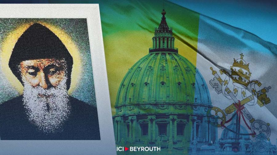 Installation vendredi d’une mosaïque représentant saint Charbel au Vatican