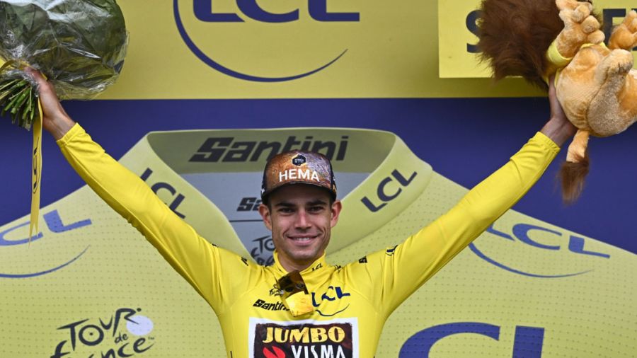 TDF: Van Aert, le maillot jaune encore deuxième
