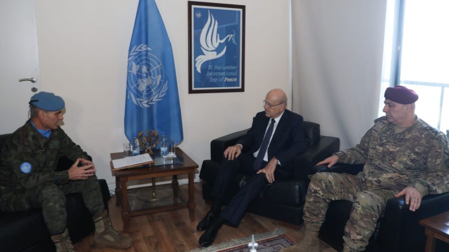 Mikati et Joseph Aoun à Naqoura