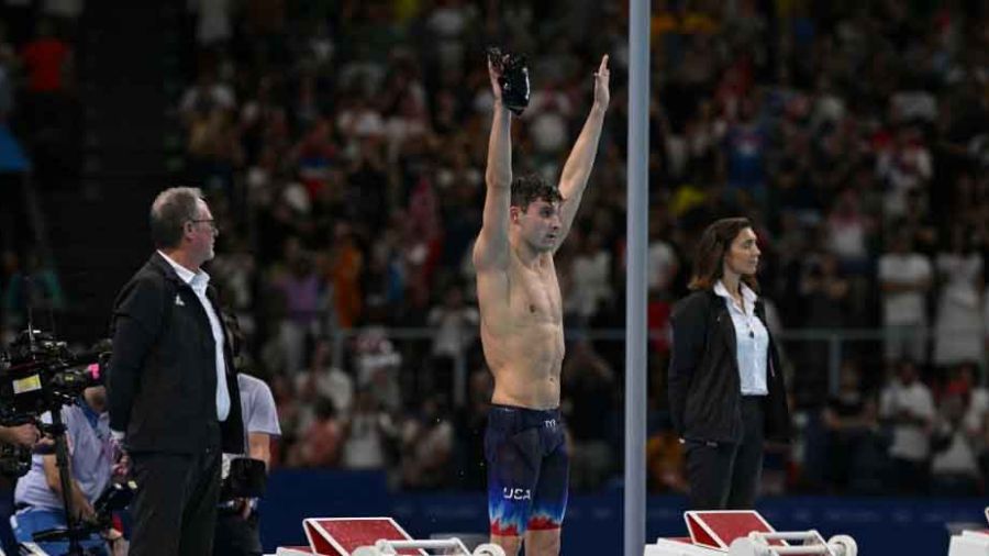 JO-2024 - Natation: or et record du monde pour l'Américain Bobby Finke sur 1500 m