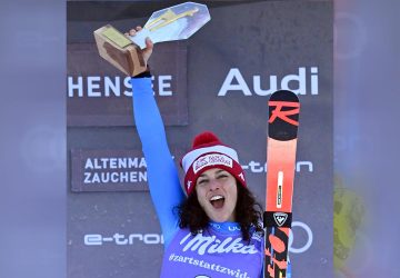 Federica Brignone a partagé la première place du Super-G de Garmisch avec l’autrichienne Cornelia Hütter. Photo d’archives AFP