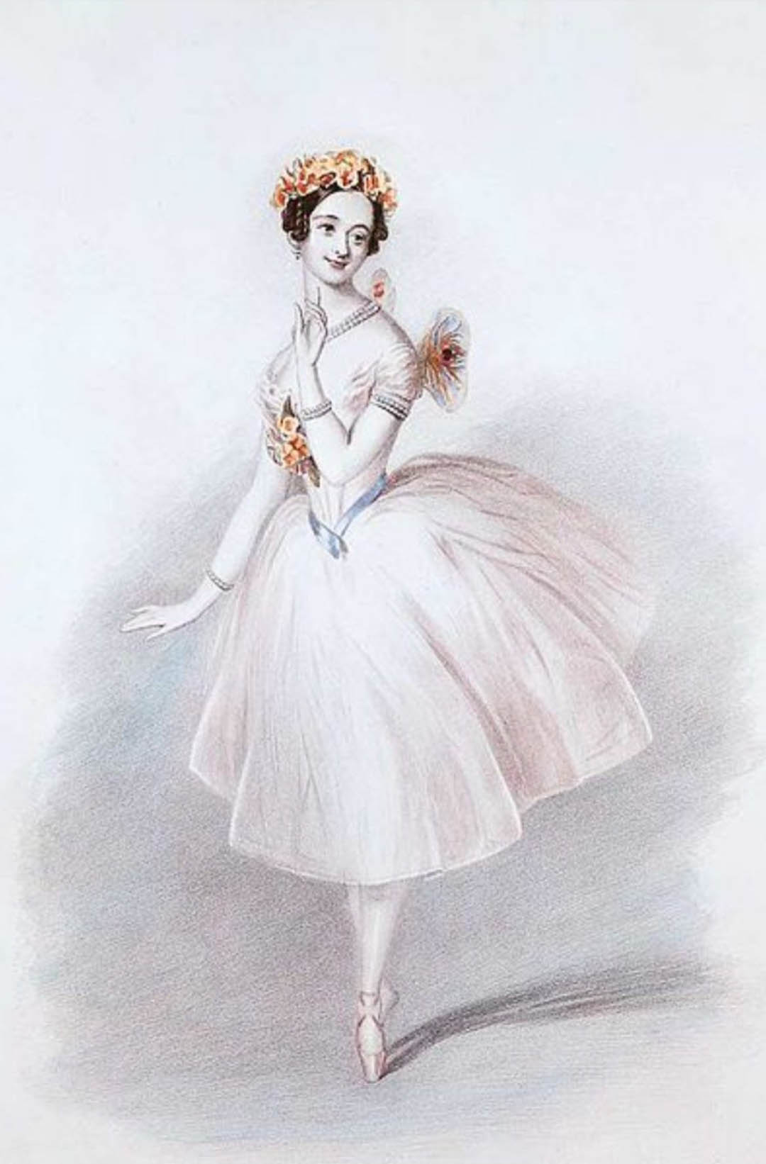 La danseuse Marie Taglioni dans le costume de La Sylphide du ballet éponyme.