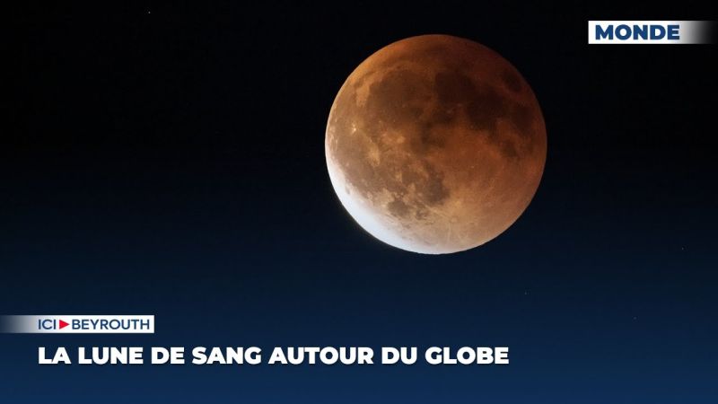 La Lune de sang autour du globe