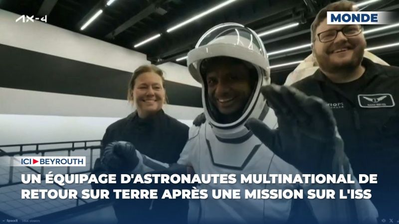 Un équipage d'astronautes multinational de retour sur Terre après une mission sur l'ISS
