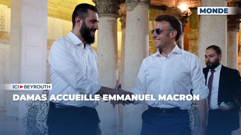 Damas accueille Emmanuel Macron