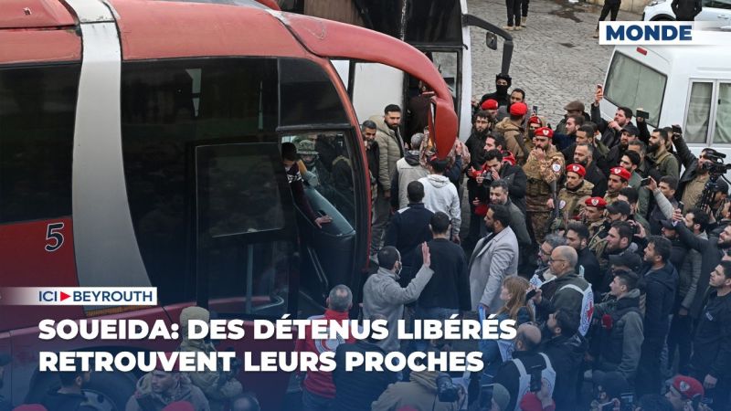 Soueida: des détenus libérés retrouvent leurs proches 