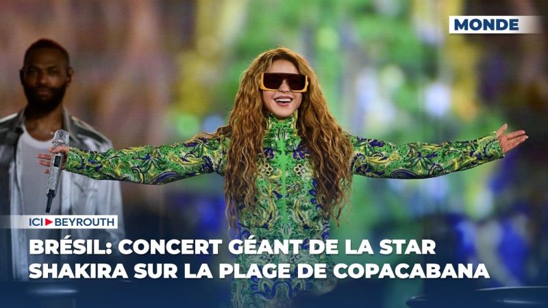 Brésil: concert géant de la star Shakira sur la plage de Copacabana