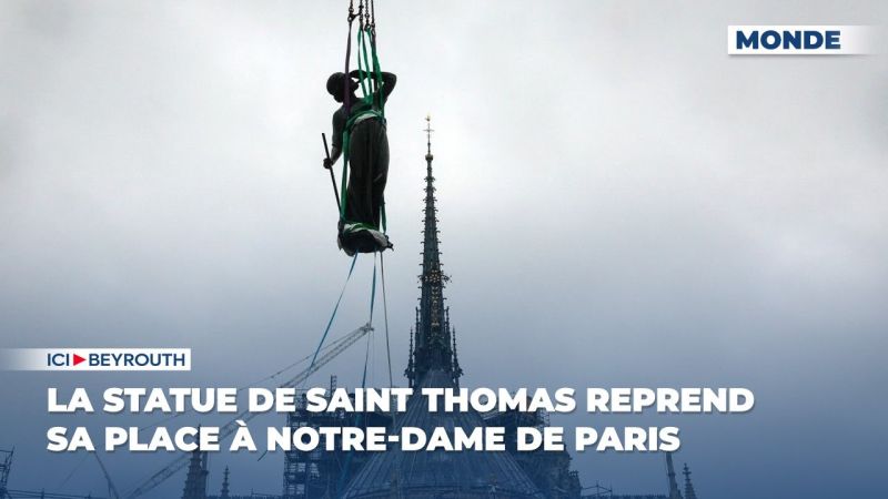 La statue de saint Thomas reprend sa place à Notre-Dame de Paris