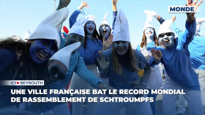 Une ville française bat le record mondial de rassemblement de Schtroumpfs
